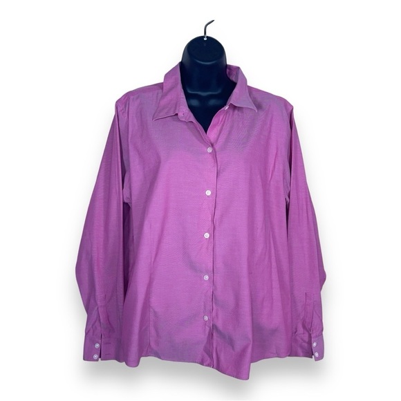 XL EDDIE BAUER PINK DRESS SHIRT BUTTON FRONT LONG SLEEVE SHIRT STRETCH - Picture 1 of 11